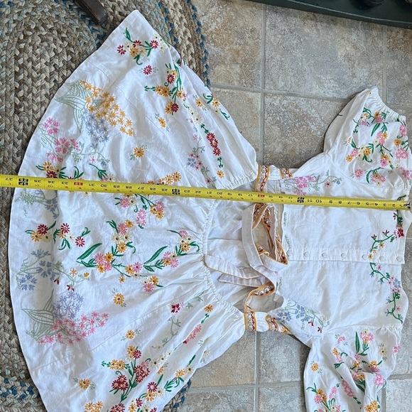 By Anthropologie Deep V Floral Mini Dress Size Large NWT - Picture 14 of 15